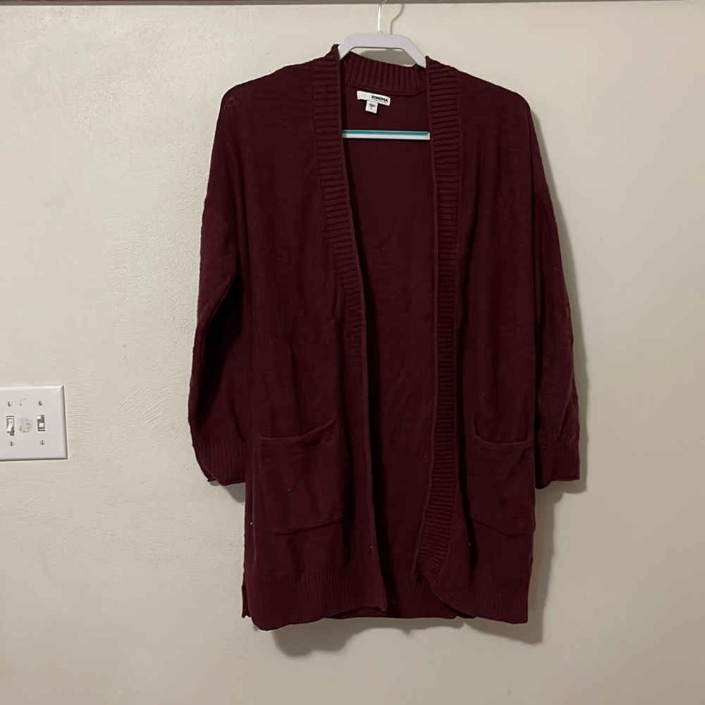 Maroon Sonoma Cardigan with Pockets